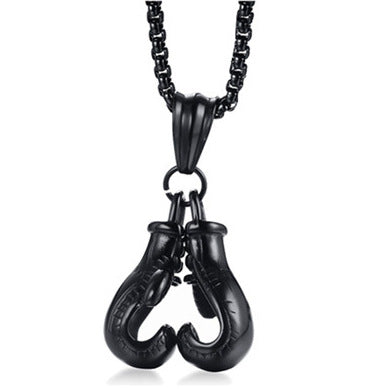 Wholesale Men's double gloves titanium steel necklace